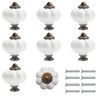 KurtzyTM Set of 8 Cream White Ceramic Vintage Cabinet Drawer
