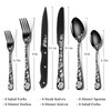 48-Piece Black Silverware Set with Steak Knife, Black Flatware Sets
