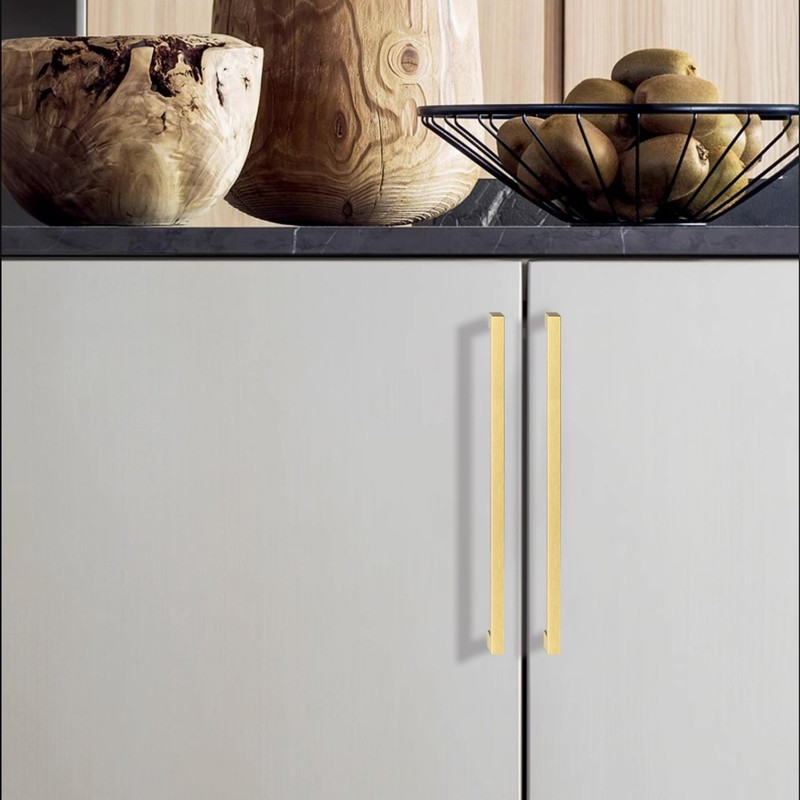 QOGRISUN 5 Pack Solid Brass Cabinet Pulls, 7-9/16 Inch Hole