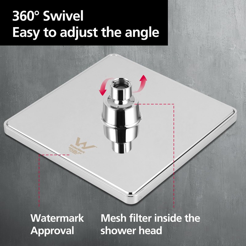 ACA International 8'' Bathroom Overhead Shower Head Rain Shower Head