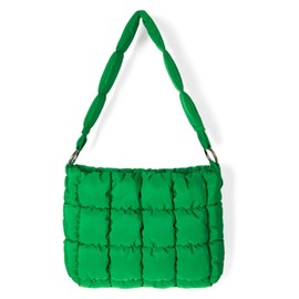 Mabecol Shoulder Bag Women's Shopper Bag Handbag Women's Tote Bag Checked Leisure Bag Nylon, Green