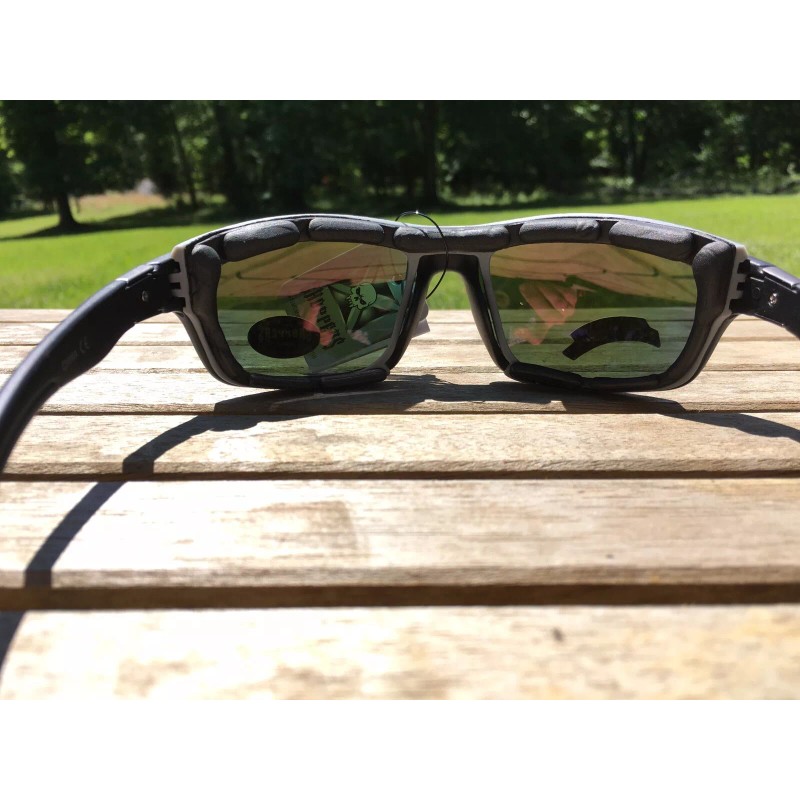 Choppers CP92803 Padded Foam Sunglasses Motorcycle ATV Glasses Black Mirror