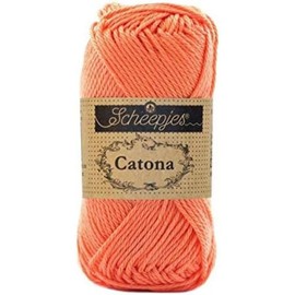 Scheepjes 1678-410 Catona Baumwolle Garn, 410 Rich Coral, 1x50g