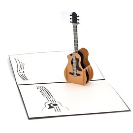 Medigy 3D Pop Up Greeting Cards Blank Cards for Most Occastions (Guitar) (Black)