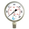 CARBO Instruments 2" Pressure Gauge, Stainless Steel Case, Chrome Plated