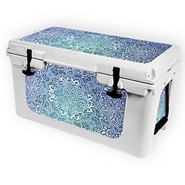 MightySkins (Cooler Not Included) Skin Compatible with RTIC 45 Cooler (2017 Model) - Carved Blue | Protective, Durable, and Unique Vinyl Decal wrap Cover | Easy to Apply | Made in The USA