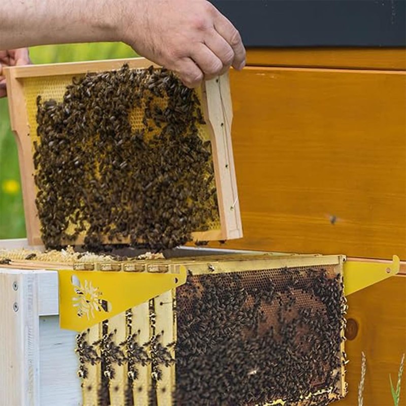 ANCLLO 2pcs Beehive Inspection Bracket Stainless Steel Beehive Frame Perch