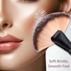 Black Makeup Brushes with Wood Handle - Large Fan Brush
