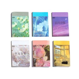 300 Pieces Washi Sticker Set for Journaling Scrapbooking 6 Set Natural Fresh Literary Style Stickers Vinyl Stickers DIY Decorative Stickers Aesthetic Stickers for Diary DIY Art