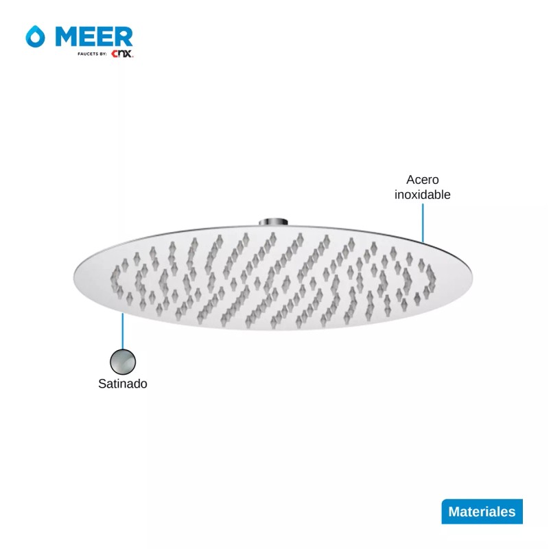 CNX Meer Regadera Redonda Multiposición De Acero Inox Satinado