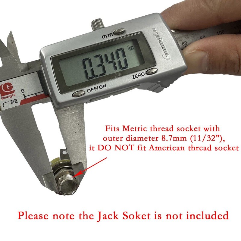 KAISH Guitar Input Output Socket Nut & Washer Nickel (Pack