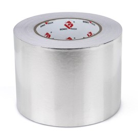 BOMEI PACK Aluminum Foil Tape,Heavy Duty Metal Duct Tape,High Temperature Silver Tape,Perfect for Sealing & Patching,HVAC,Air Ducts,Insulation and Metal Repair (4 Inch)