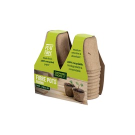 Growers Choice Peat Free Fibre Pots, 6cm Round, 40-Pack, Biodegradable, For Seedlings and Cuttings