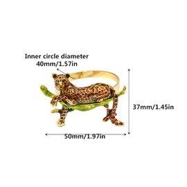 WUYUNTAI Set of 4 Napkin Rings Leopard Print/Squirrel Napkin Ring Animal Napkin Rings Metal Napkin Holders Animal Serviette Buckles for Easter Dinner Table Decorations (Leopard Print)