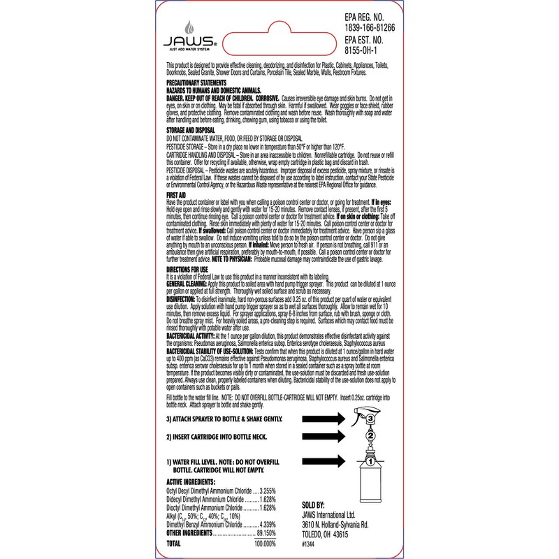 JAWS Cleaner Disinfectant Refill Pods, Box of 24