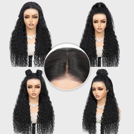 9x6 Glueless Wigs Human Hair Pre Plucked Pre Cut 200 Density Hd Water Wave Lace Front Wigs Human Hair Ready to Wear Wigs Glueless Human Hair for Women Bleached Knots 26 Inch