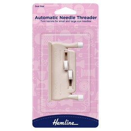 Needle Threader: Automatic : Dual Size Barrels for Small & Large Eye Hand Needles