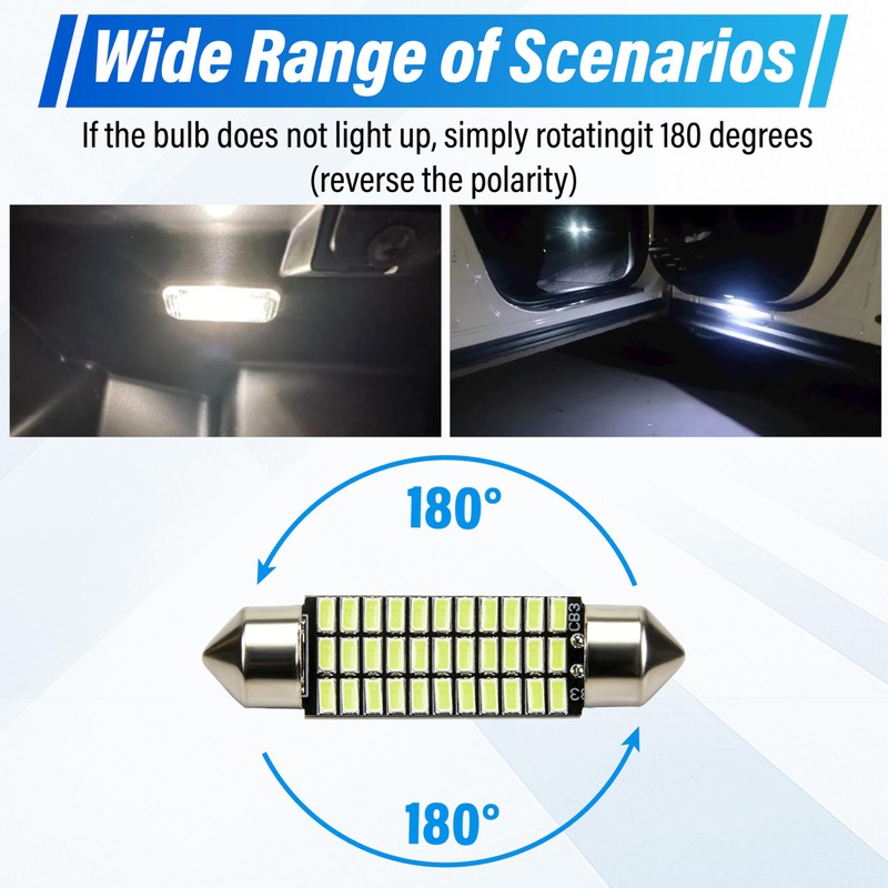 24 PCS LED Interior Car Lights, T10 31mm 41mm LED