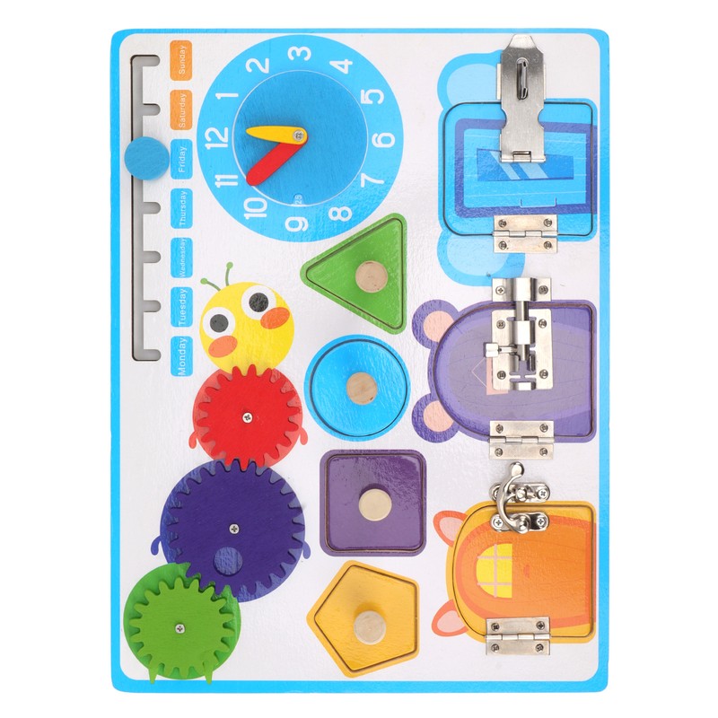 Sensory Board Alarm Clock Educational Wooden Sensory Activity Board Autism