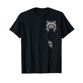 Cute Raccoon Pocket Funny Gifts For Men Women Kid T-Shirt