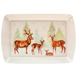 Forest Family Woodland Deer Scene Idea Melamine Tray 23 x 16 x 2cm