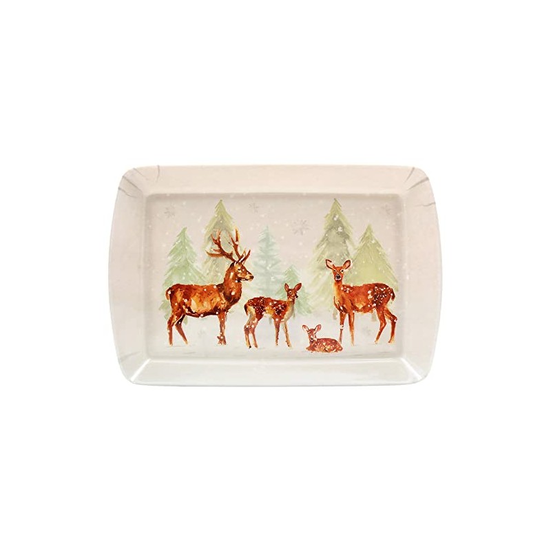 Forest Family Woodland Deer Scene Idea Melamine Tray 23 x