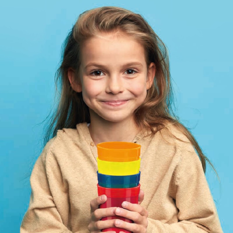 Avenue's Dishwasher Safe Stackable Neon Aqua Blue Plastic Cups/Beakers/Tumblers 250ml