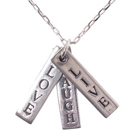 Shag Wear Inspirational Quote Pendant Necklace (Live Love Laugh Pendant)