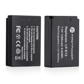 FirstPower 2 Pack LP-E12 Batteries Compatible with Canon EOS M50, EOS M50 Mark II, EOS M, EOS M2, EOS M10, EOS M100, EOS M200, SX70 HS, Rebel SL1 Mirrorless Digital Cameras