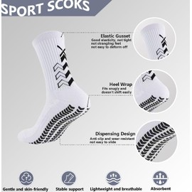 Soccer Socks Football Socks Grip Socks Non Slip Socks for Training Athletic (4 Pairs)