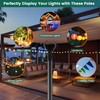 OHLUX 4 Pack 10FT String Light Poles, Outdoor Poles with