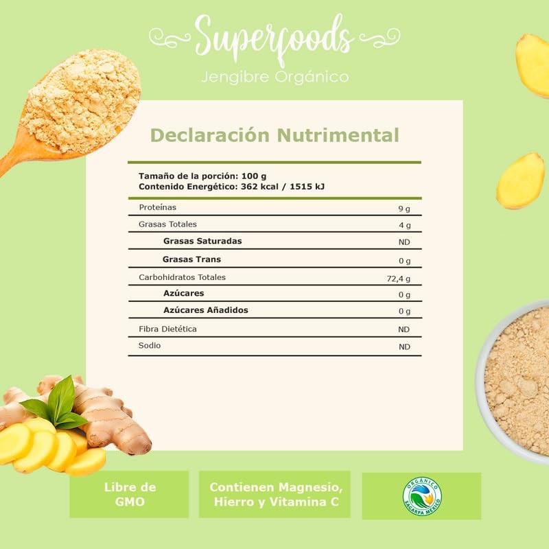 Jengibre en Polvo Orgánico Benmart 100g - Antioxidante y Antiinflamatorio