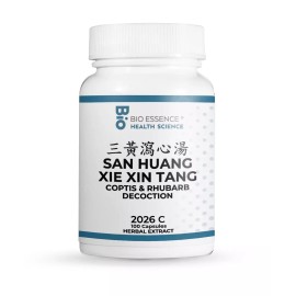 Bio Essence Health Sicecce 2026C San Huang Xie Xin Tang/Coptis & Rhubarb Decoction 100 Caps (2 Bottles)