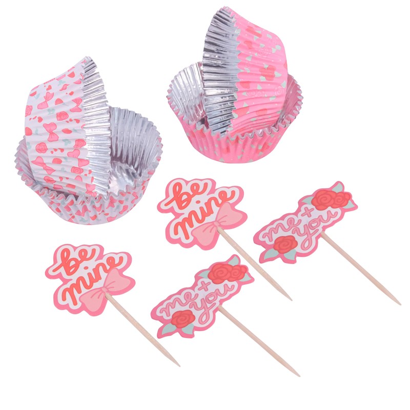 PME Valentines Cupcake Cases & Topper Set of 24 -