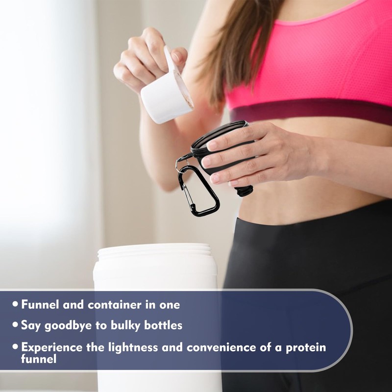TEESSUE 4 Pcs Protein Powder Container, Portable Protein Powder Travel