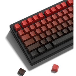 DAGALADOO Teclas Topográficas Rojas y Negras con Línea Retroiluminada, Teclas Impresas Lateralmente para Teclados Mecánicos 61/64/66/68/71/75/84/87