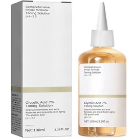 Glycolic Acid 7% Toning Solution, 100ml Hydrating Toner, Hautpflege Glykolsäure Toner, Peeling, Unreinheiten, Akne, Feuchtigkeit Spenden und Stärken Hau (1 Stück)