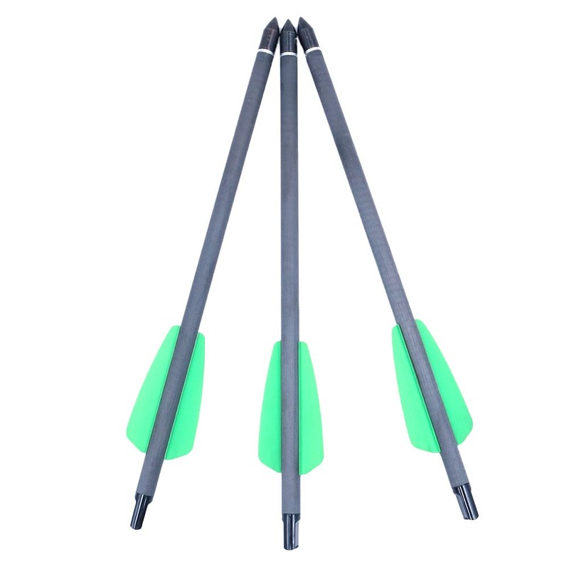 ANCLLO 12pcs 7.5Inch Green Feather Pure Carbon Bolt, 2 Inch