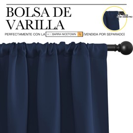 NICETOWN - Cortinas opacas con bolsillo para cortinero (106.7 cm de ancho x 114.3 cm, 160 cm y 213.4 cm de largo, 2 paneles)