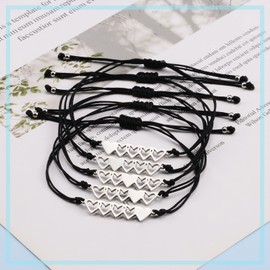 YELUWA 5Pcs Sisters Bracelet Best Friend Friendship BFF Bestie Heart Matching Long Distance Bracelets Set Jewelry Sister Gift from Sister Birthday Relationship Gift for Teen Girl Women Mother Daughter