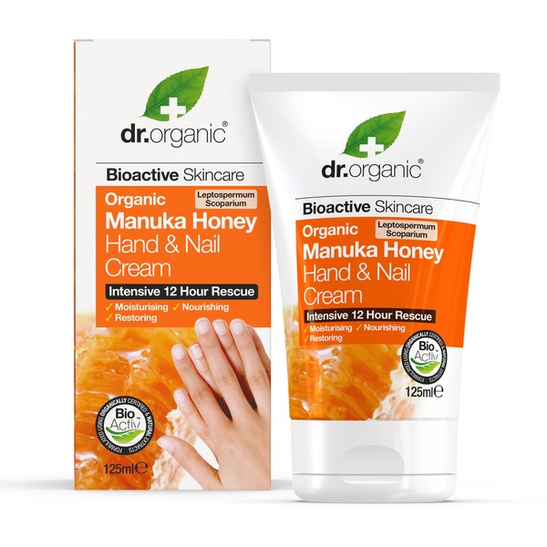 DR ORGANIC Manuka Honey Hand & Nail Cream, 125 ml