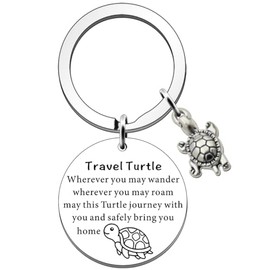 SDOFY Travel Turtle Keyring Travel Keychain Keyring Good Luck Gifts for Women Travel Gifts for Men Women Family Friends Graduation Gifts