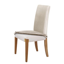 Sherwood Home Premium Faux Suede Eco-Friendly Durable Luxuriously Smooth to Touch Stretchable and Easy to Maintain Fabric Easy to Install Anti-Slip Dining Chair Cover Protector (1 Seater) - Cream