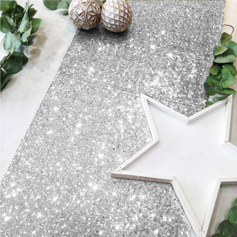 Time to Sparkle 12x108inch Glitter Sequin Table Runner Chair Sashes