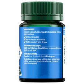 Nature's Own Chromium Picolinate 400mcg - Helps digestion of fats - Helps metabolism of carbs and proteins, 200 Tablets