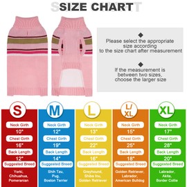 PAWCHIE Dog Sweater - Warm Coat Turtleneck Thick Dog Clothes with Leash Hole, Knitted Dog Outfit for Small to Large Dog Puppy Cat