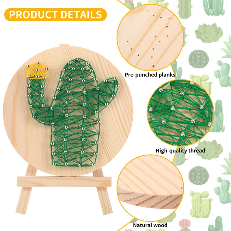 Heveer DIY String Art Kit for Beginners DIY Cactus Craft