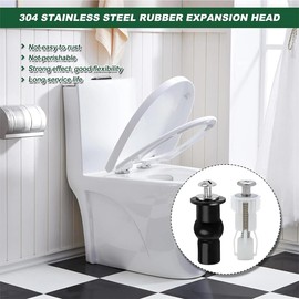 8 Pieces Toilet Seat Attachment, Toilet Seat Attachment from Top Expansion Bolts Made of Rubber, Toilet Seat Attachment from the Top, Screws for Toilet Top Mounting Hinge Accessories