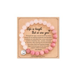 Bracelets for Women Stocking Stuffers for Women Pulseras Para Mujer Anxiety Beaded Bracelets Healing Stone Stress Relief Yoga Inspirational Bracelets Gifts Birthday Friendship Gifts