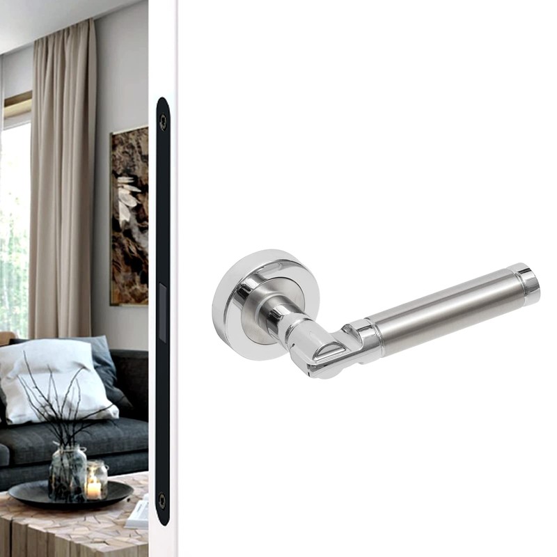 Decoranddecor Enigma Duo Colour Internal Door Handles – Aluminium Silver